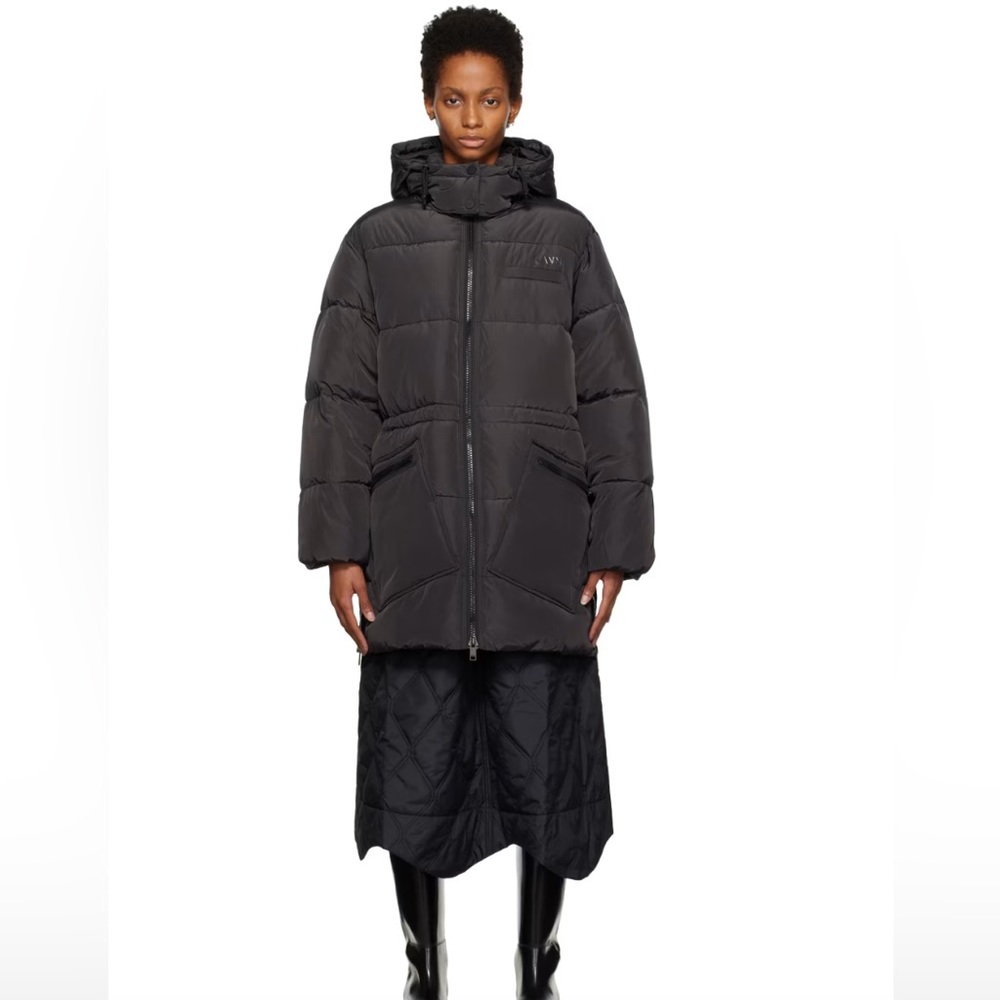 Ganni Charcoal Puffer Coat